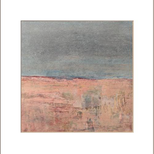 Paysage N° 16 / 20x20cm gouache sur papier marouflé sur toile