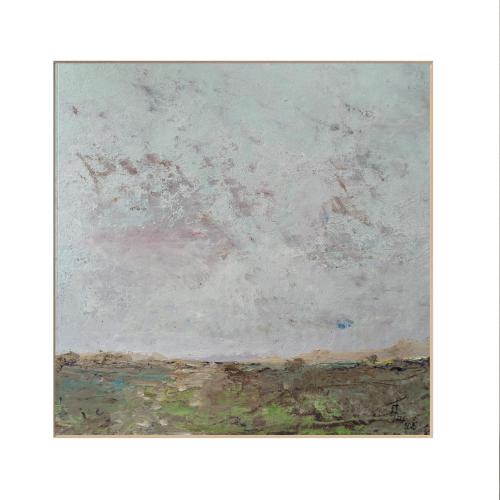 Paysage N° 2 / 20x20cm gouache sur papier marouflé sur toile