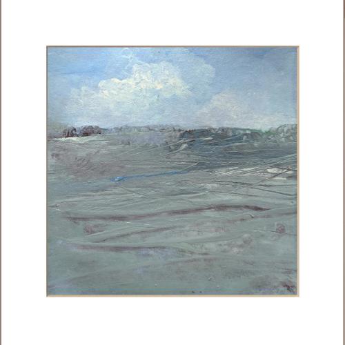 Paysage N° 22 / 20x20cm gouache sur papier marouflé sur toile