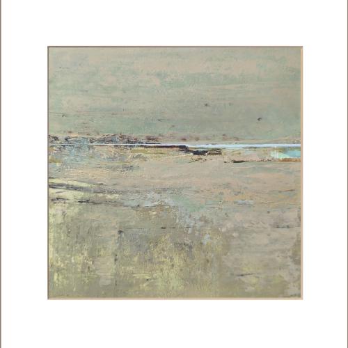 Paysage N° 3 / 20x20cm gouache sur papier marouflé sur toile