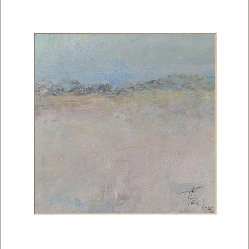 Paysage N° 8 / 20x20cm gouache sur papier marouflé sur toile